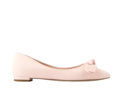 COLE HAAN Women's Bellport Bow Skimmer "Primrose Suede" W29291 Medium