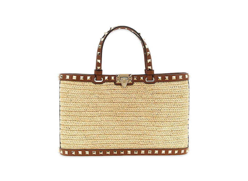 Valentino Garavani Women's 'rockstud' Small Shopping Bag "Beige"