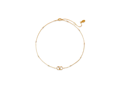 Valentino Garavani Women's V Logo Necklace "Gold"