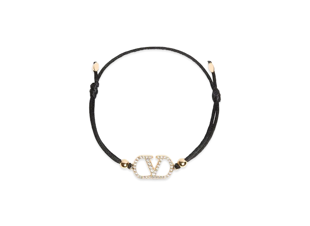 Valentino Garavani Women's V Logo Bracelet "Black"