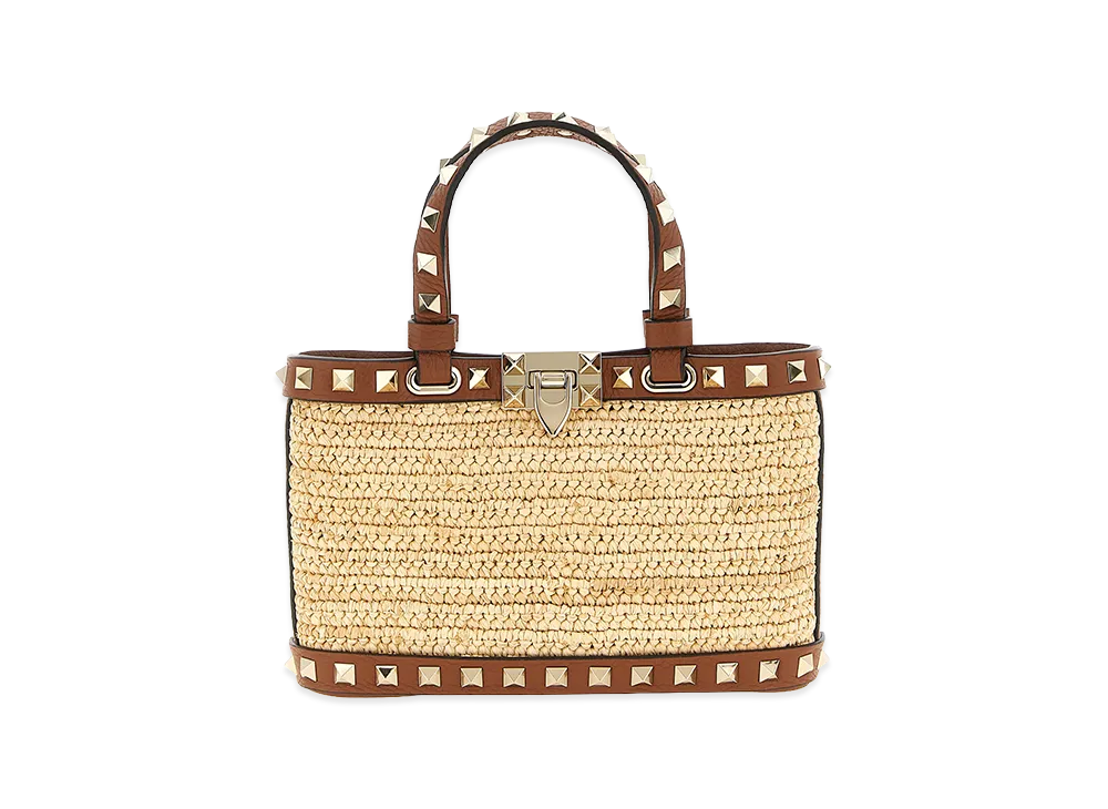 Valentino Garavani Women's 'rockstud' Mini Shopping Bag "Beige"