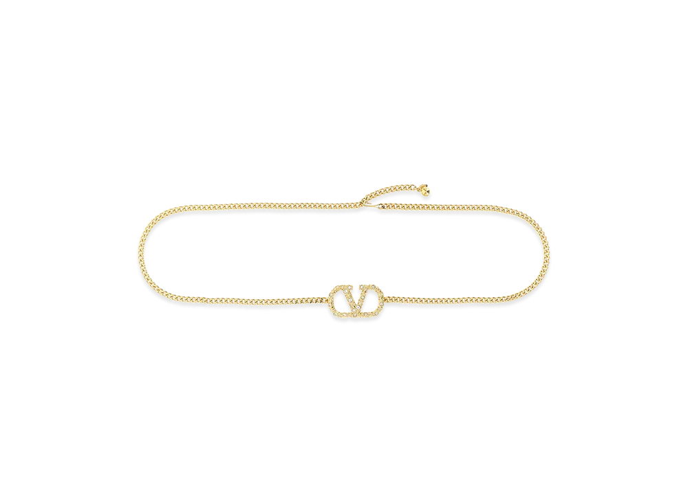 Valentino Garavani Women's V Logo Signature Belt "Gold"