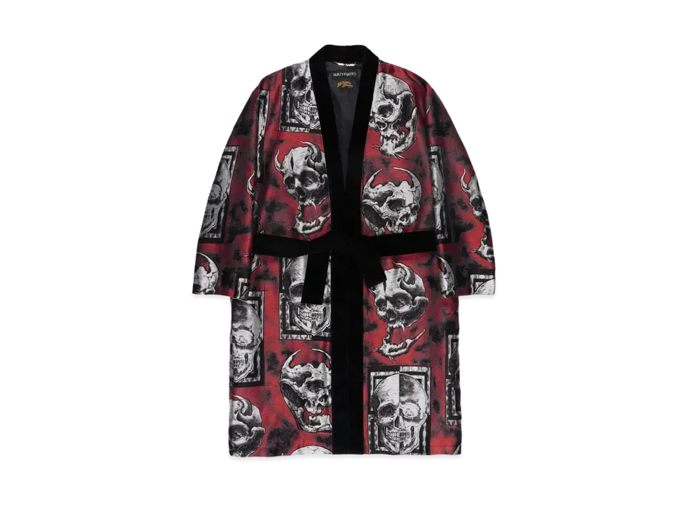 WACKO MARIA 56 TATTOO / JACQUARD GOWN COAT "Red"