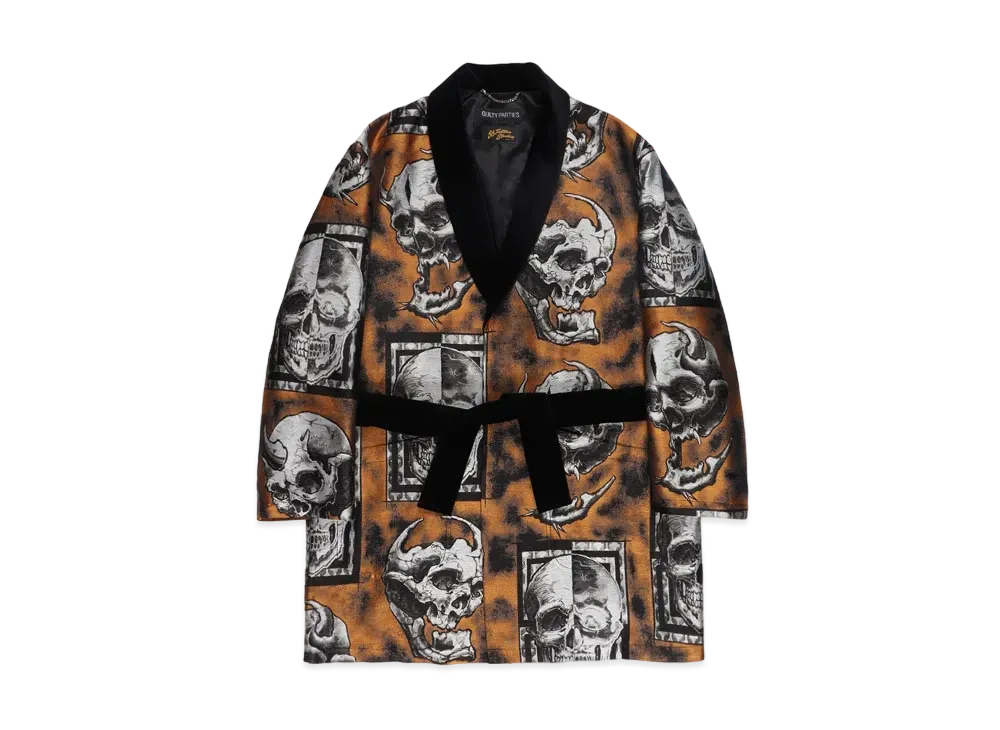 WACKO MARIA 56 TATTOO / JACQUARD SMOKING GOWN COAT "Gold"