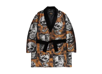 WACKO MARIA 56 TATTOO / JACQUARD SMOKING GOWN COAT "Gold"