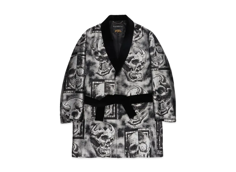 WACKO MARIA 56 TATTOO / JACQUARD SMOKING GOWN COAT "Grey"