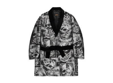 WACKO MARIA 56 TATTOO / JACQUARD SMOKING GOWN COAT "Grey"