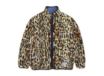 WACKO MARIA WILD BUNCH / REVERSIBLE Leopard BOA FLEECE JACKET "Blue"