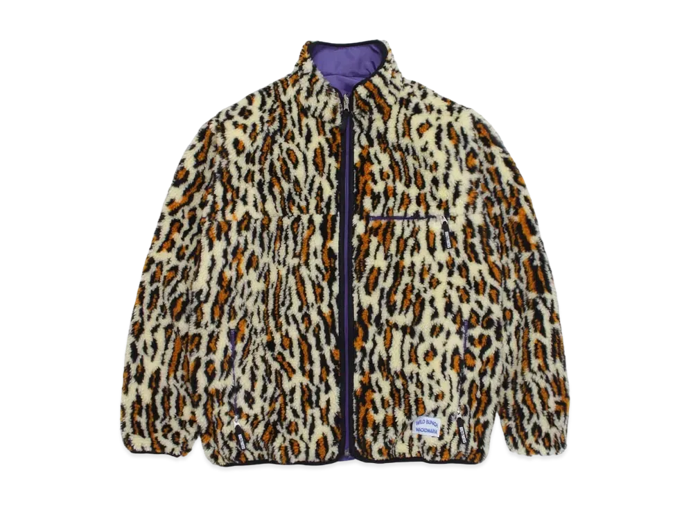 WACKO MARIA WILD BUNCH / REVERSIBLE Leopard BOA FLEECE JACKET "Purple"