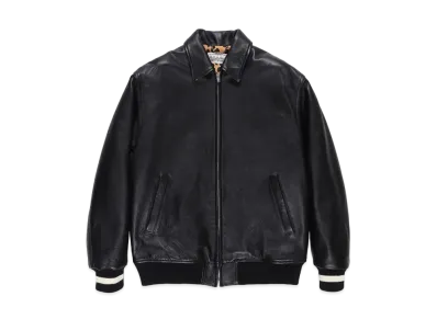 WACKO MARIA LEATHER VARSITY JACKET "Black"