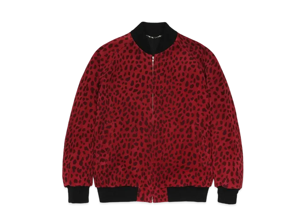 WACKO MARIA Leopard SUEDE LEATHER 50'S JACKET "Red"
