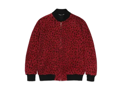 WACKO MARIA Leopard SUEDE LEATHER 50'S JACKET "Red"