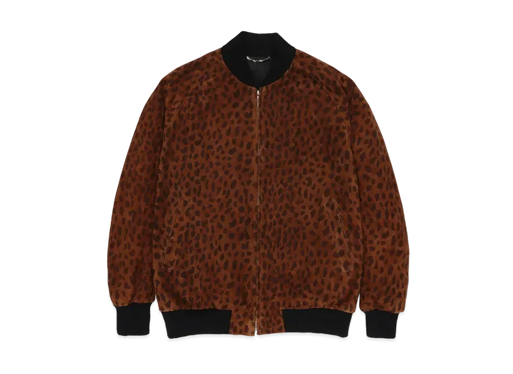 WACKO MARIA Leopard SUEDE LEATHER 50'S JACKET "Brown"
