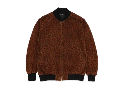 WACKO MARIA Leopard SUEDE LEATHER 50'S JACKET "Brown"