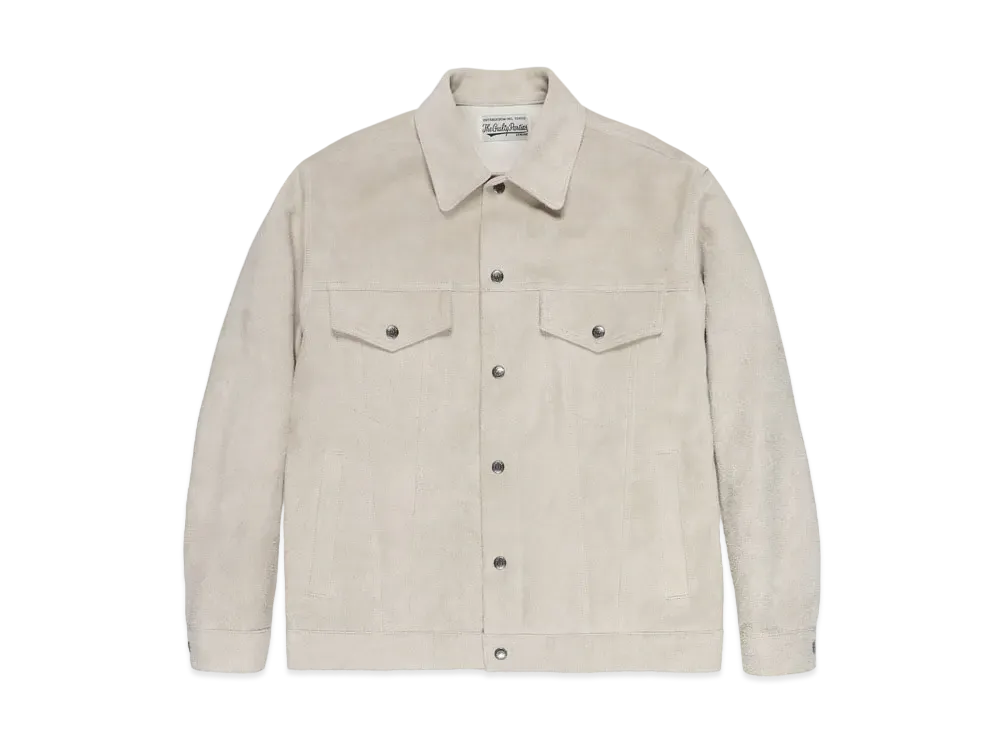 WACKO MARIA SUEDE LEATHER TRUCKER JACKET "Ivory"