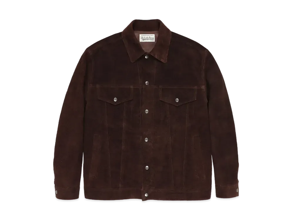 WACKO MARIA SUEDE LEATHER TRUCKER JACKET "Dark Brown"