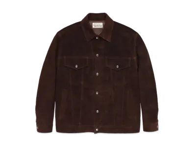 WACKO MARIA SUEDE LEATHER TRUCKER JACKET "Dark Brown"