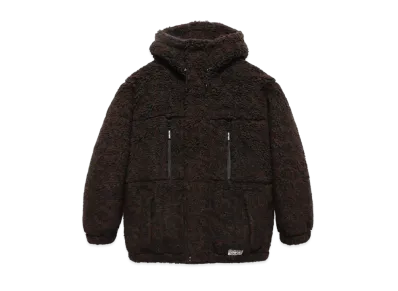 WACKO MARIA Leopard BOA FLEECE HOODED JACKET "Dark Brown"
