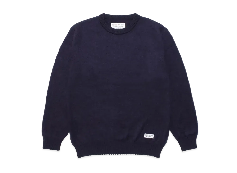 WACKO MARIA MOHAIR KNIT SWEATER "Navy"