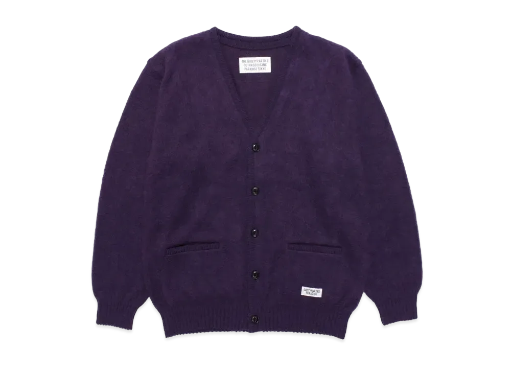 WACKO MARIA MOHAIR KNIT CARDIGAN "Purple"
