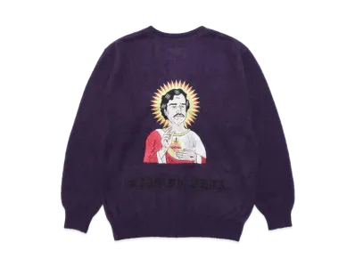 WACKO MARIA MOHAIR KNIT CARDIGAN "Purple"
