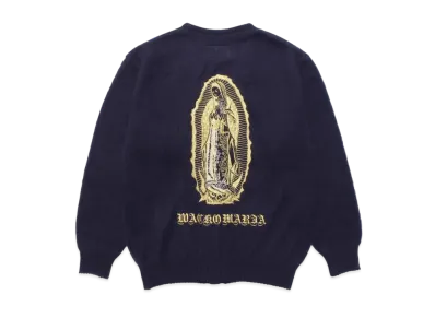WACKO MARIA MOHAIR KNIT CARDIGAN "Navy"