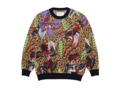 WACKO MARIA HIYATSUKAZU KNIT JACQUARD SWEATER "Camel"