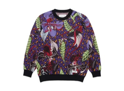 WACKO MARIA HIYATSUKAZU KNIT JACQUARD SWEATER "Purple"
