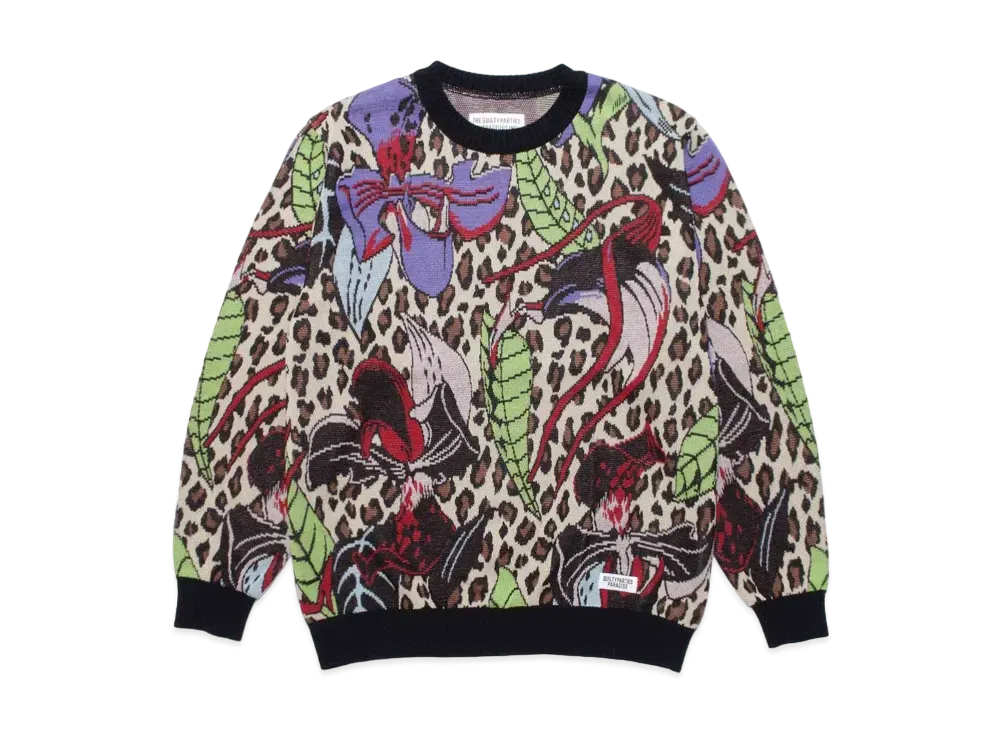 WACKO MARIA HIYATSUKAZU KNIT JACQUARD SWEATER "Beige"