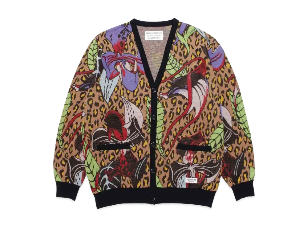 WACKO MARIA HIYATSUKAZU KNIT JACQUARD CARDIGAN"Camel"