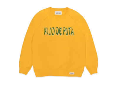 WACKO MARIA WASHED HEAVY WEIGHT SWEAT SHIRT "Yellow"