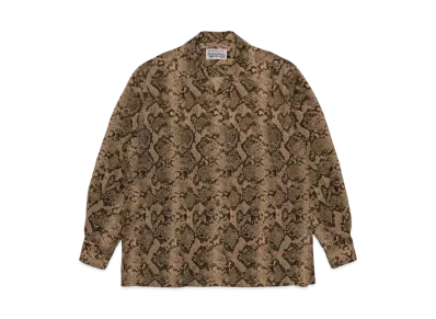 WACKO MARIA PYTHON OPEN COLLAR SHIRT "Brown"