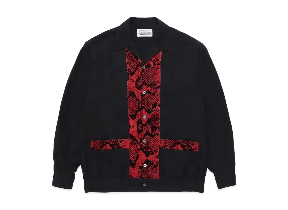 WACKO MARIA TWO TONE OPEN COLLAR SHIRT "Red"