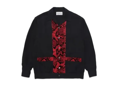 WACKO MARIA TWO TONE OPEN COLLAR SHIRT "Red"