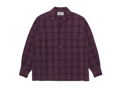 WACKO MARIA CHECK OPEN COLLAR SHIRT "Purple"
