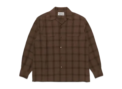 WACKO MARIA CHECK OPEN COLLAR SHIRT "Brown"