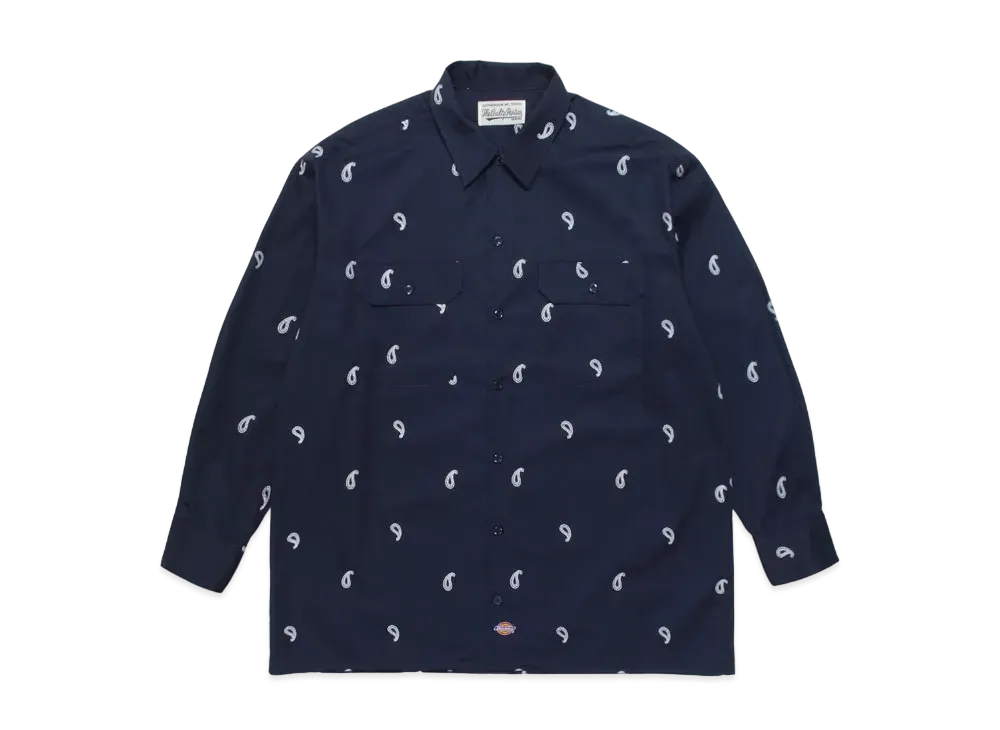 WACKO MARIA DICKIES / PAISLEY WORK SHIRT "Navy"