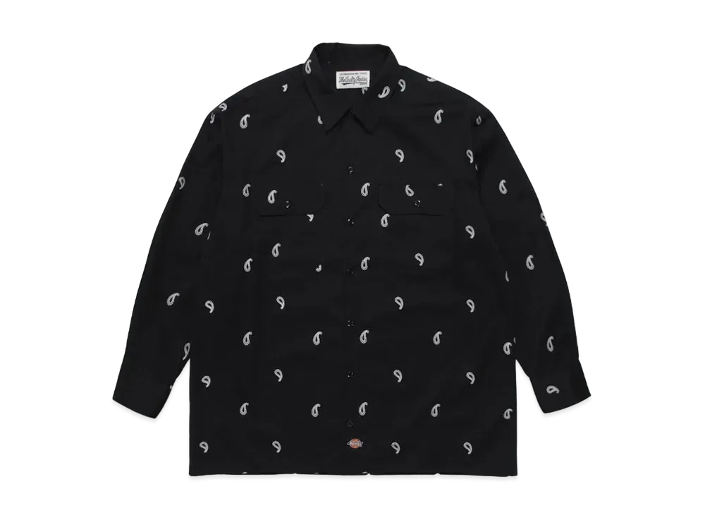 WACKO MARIA DICKIES / PAISLEY WORK SHIRT "Black"
