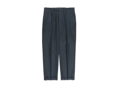 WACKO MARIA STRIPED PLEATED TROUSERS (TYPE-2) "Navy"