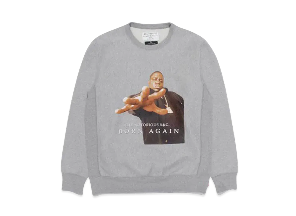 WACKO MARIA THE NOTORIOUS B.I.G. HEAVY WEIGHT SWEAT SHIRT "Gray"