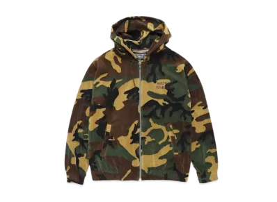 WACKO MARIA WOODLAND CAMO VELOUR FULL ZIP HOODED SWEAT SHIRT "Olive"