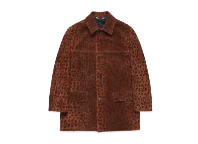 WACKO MARIA Leopard SUEDE LEATHER COAT "Beige"