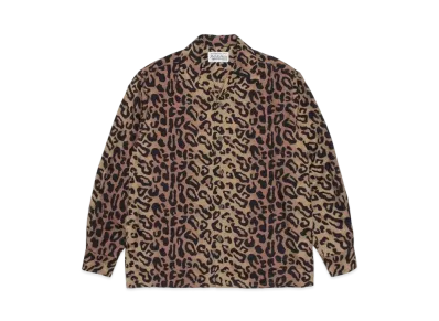 WACKO MARIA Leopard OPEN COLLAR SHIRT "Beige"