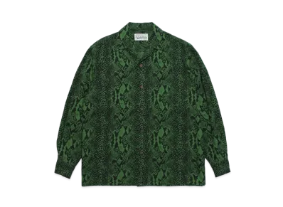 WACKO MARIA PYTHON OPEN COLLAR SHIRT "Green"
