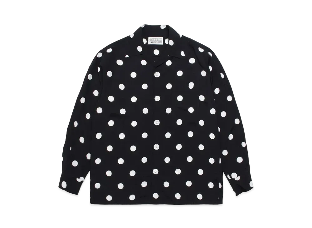 WACKO MARIA DOT OPEN COLLAR SHIRT "Black"