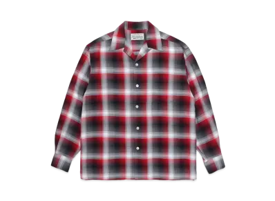 WACKO MARIA CHECK OPEN COLLAR SHIRT "Red/White"