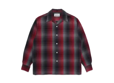 WACKO MARIA CHECK OPEN COLLAR SHIRT "Red/Black"