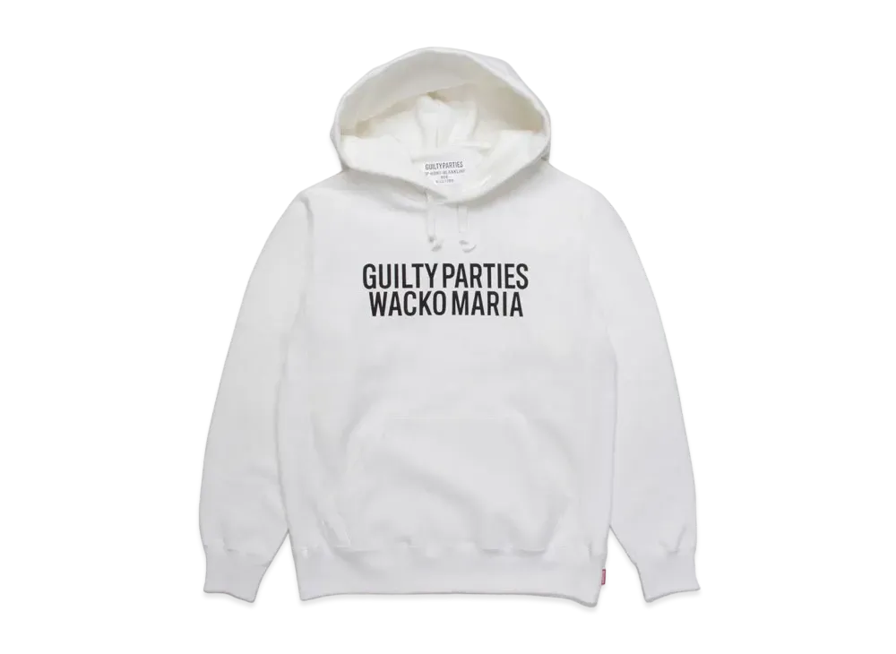 WACKO MARIA HEAVY WEIGHT PULL OVER HOODED SWEAT SHIRT "White"