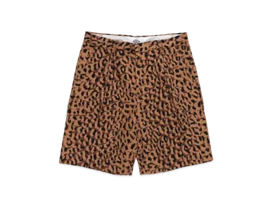 WACKO MARIA DICKIES Leopard PLEATED SHORT TROUSERS "Brown"