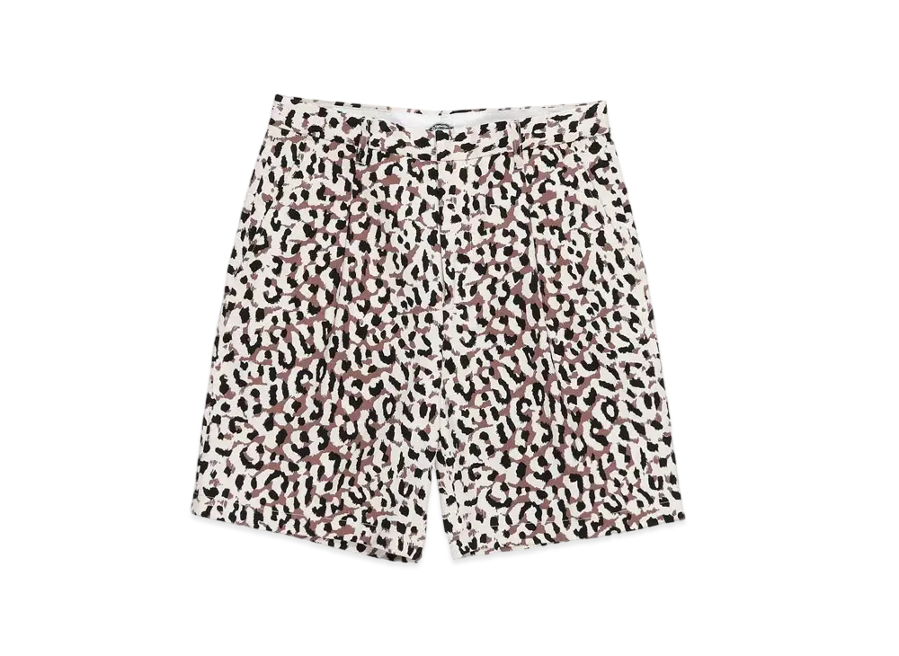 WACKO MARIA DICKIES Leopard PLEATED SHORT TROUSERS "White"